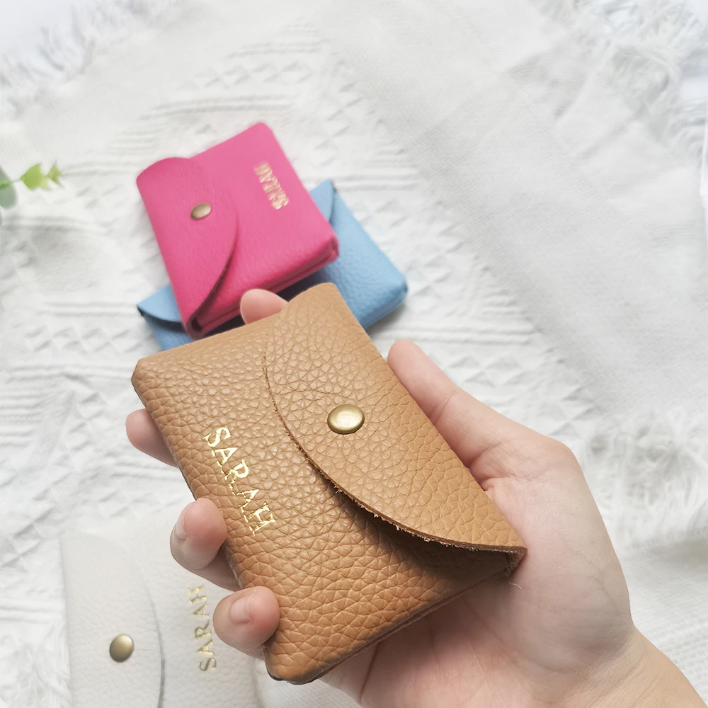 Echtes Leder Benutzerdefinierte Name Mini Geldbörse Frau Männer Kopfhörer Lippenstift Schlüssel Lagerung Kosmetik Tasche Luxus Mode Tragbare Brieftasche – Detail 12