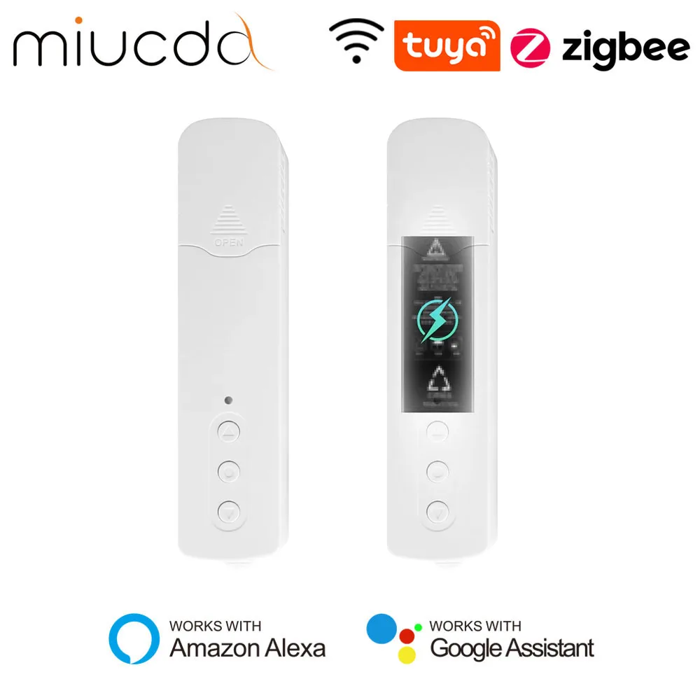 MIUCDA Tuya Zigbee Wifi bermotor Roller Shutter Motor membangun baterai Lithium bekerja rumah pintar dengan Alexa/Google Home