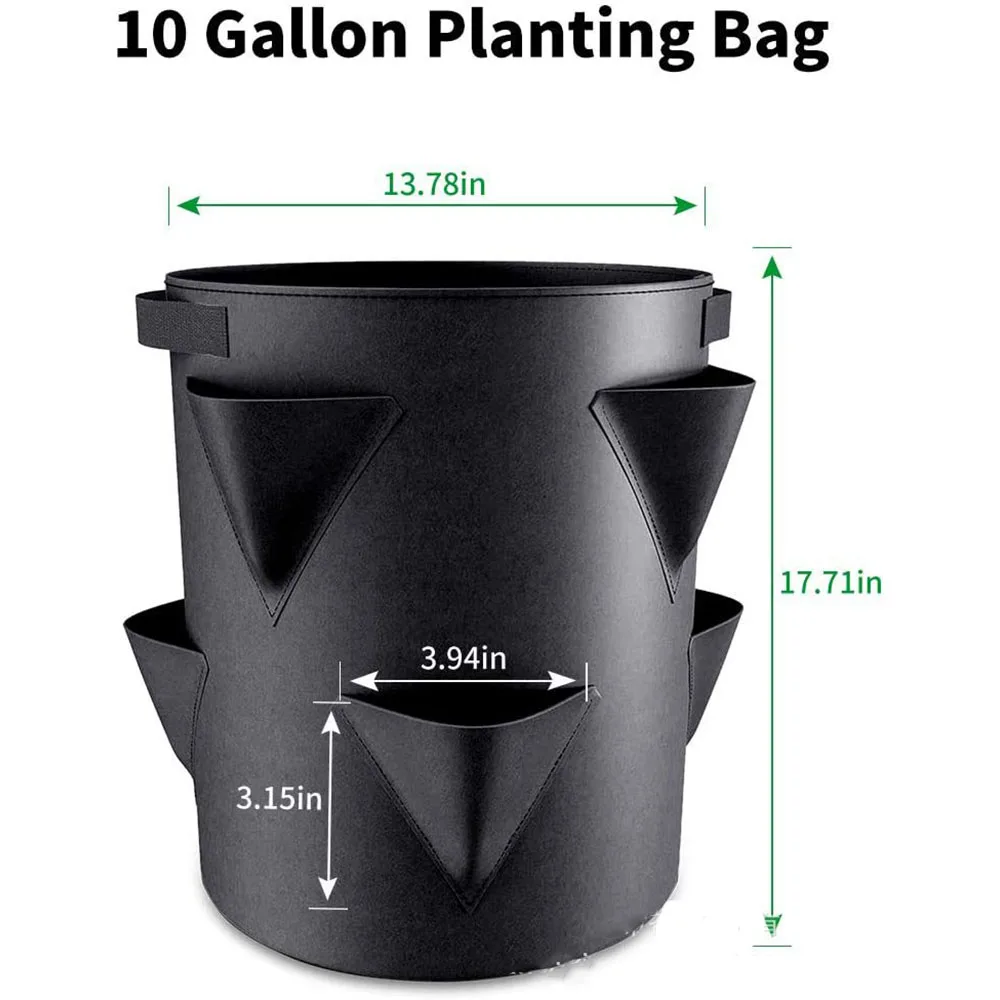 Borsa per la coltivazione della fragola primaverile borsa per la semina delle verdure Grow Pot Plant 5/7/10Gal Grow Bag Garden Terrace Multi-mouth