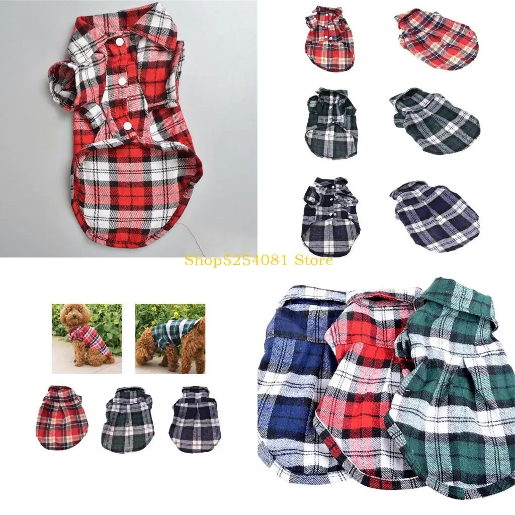 Camisa cuello solapa estampado celosía axyc en general para perros gato en general