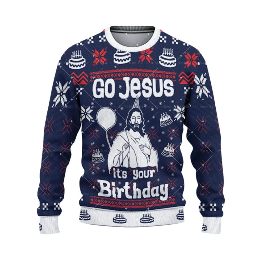 الذهاب يسوع إنه عيد ميلادك عيد الميلاد البلوز ثلاثية الأبعاد مهرجان موضوع فضفاض س الرقبة القبيح البلوز عيد ميلاد سعيد يسوع الجرافيك 2026 #6