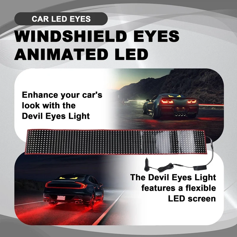 N15R-Truck Devil Eye LED Matrix Pixel Panel Soft Foldable Lighting Graffiti Scrolling Stick Up Text Board Windshield