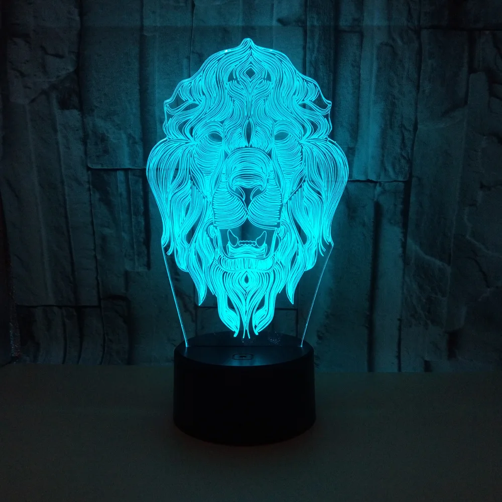 

Lion 3d Lamp Colorful Christmas Gift Children's Toys 3d Vision Led Night Light Gift Decoration Atmosphere Led Table Kids Lamp