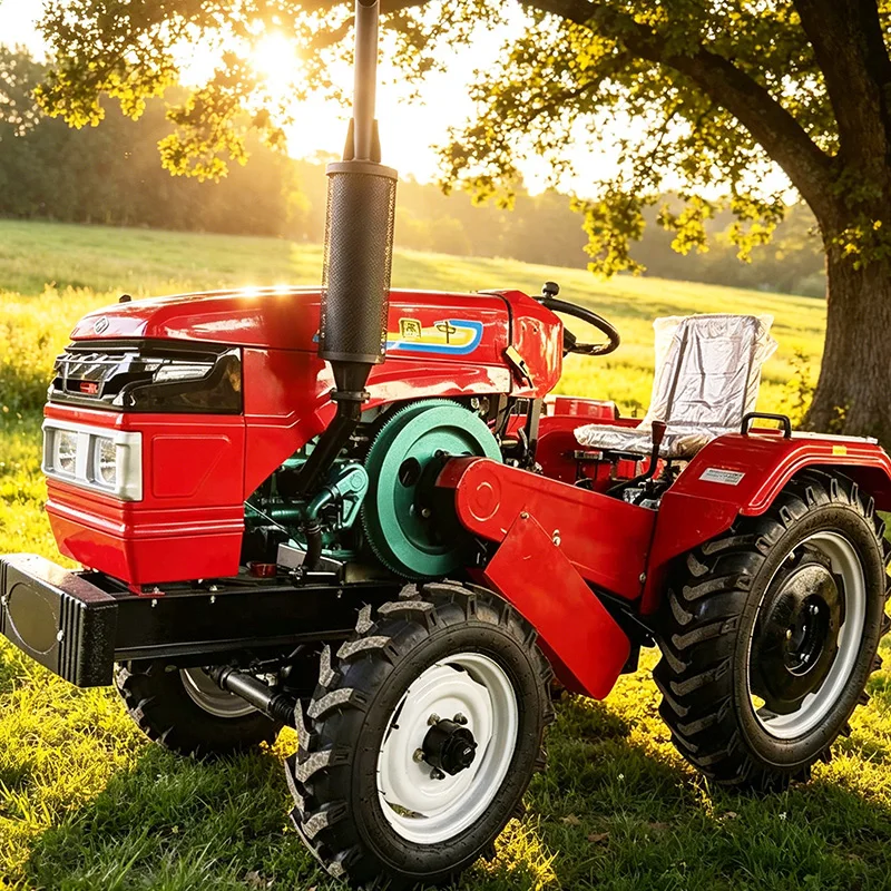 

Customized Upgraded Version Four Wheel Tractor, Wheel Rotary Tiller & Small Plowing Machine