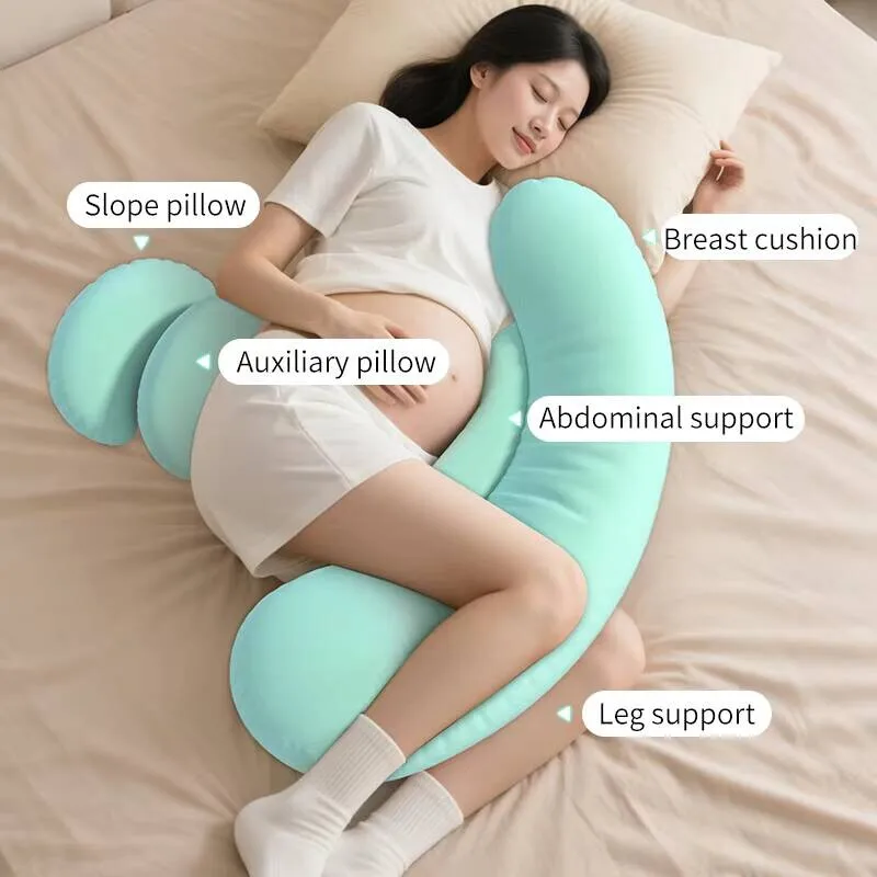 Ergonomic Wedge Oversized Maternity Pillow Body Support For Pregnant Women Lumbar Pillow Multi Function Side Protect Cushion