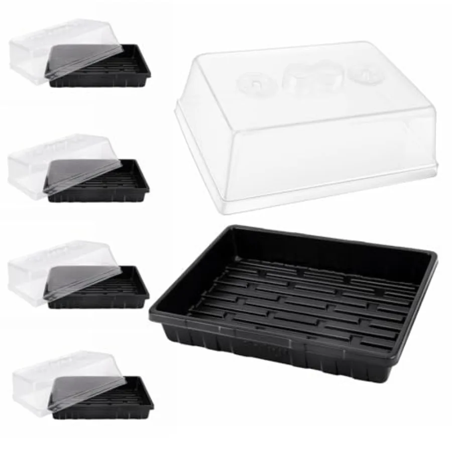 

Thick Plastic] Strong Seed Starter Trays with"Humidity Domes for Seed Starting, Germination, Seedling Propagation and Plant Gro