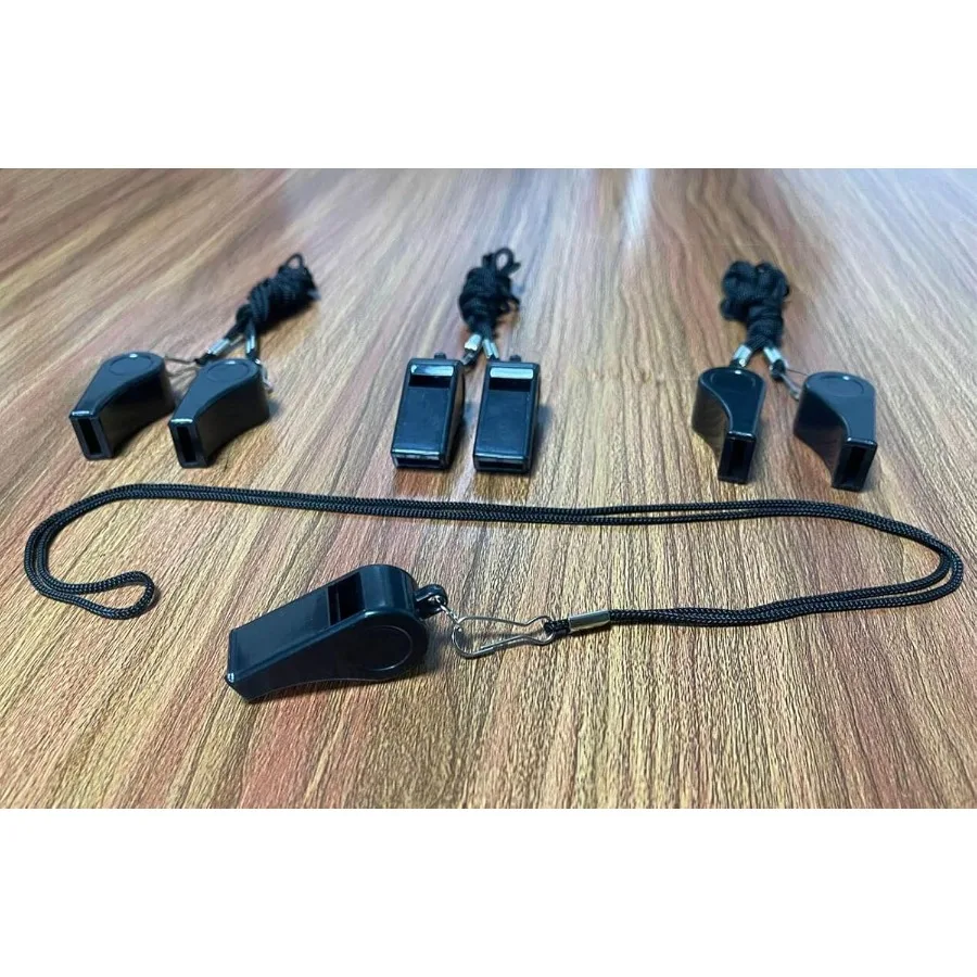20 Stuks Plastic Luide Fluitjes Met Lanyard Voor Scheidsrechter Coaches Basketbal Voetbal Sport Training Game Event Badmeester Survival