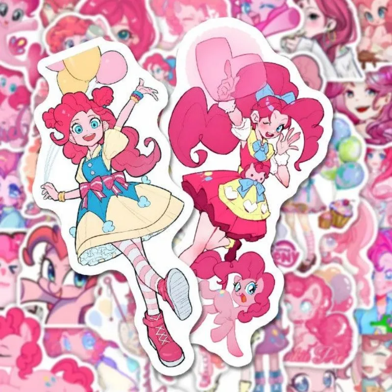 48PCS Anime Cartoon My Little Pony Pinkie Pie Sticker Notebook Phone Case Computer Refrigerator Cup Guitar Sticker Wholesale