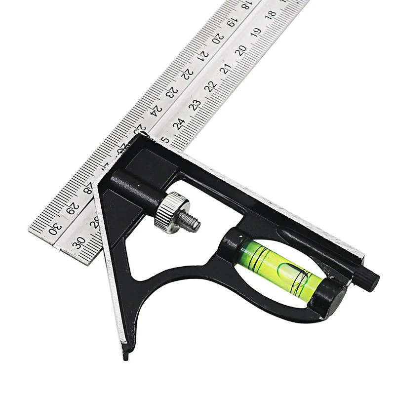 Angle Square Measuring Tools Set Precise Stainless Steel Aluminium Durable Adjustable Combination Spirit Level 12\