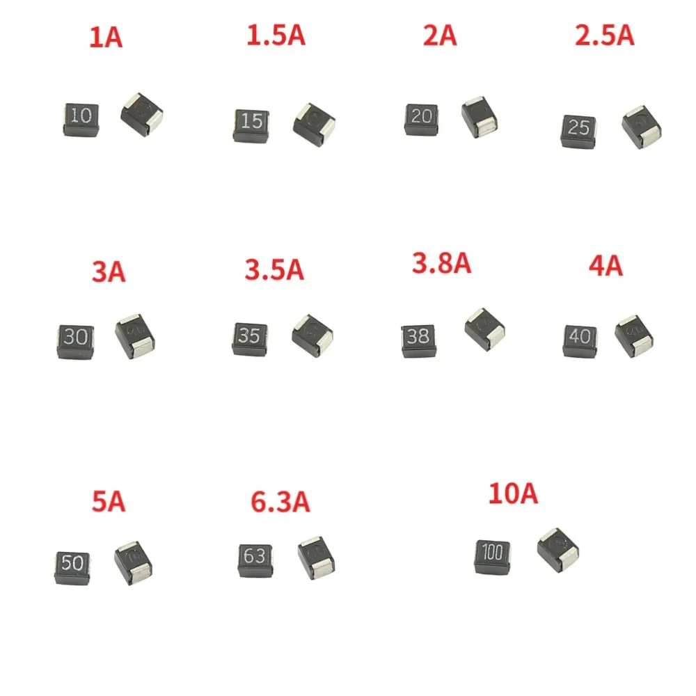 100pcs Micro Chip Fuse CCP2E SMD SMT 1210 1A 1.5A 2A 2.5A 3A 3.5A 3.8A 4A 5A 6.3A 10A 72V KOA 10/15/20/25/30/35/38/40/50/63/100