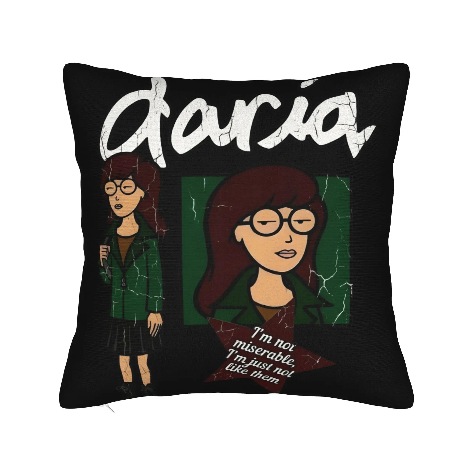 Darias I'm Not Miserable I'm Just Not Like Them 90s Animated  Square Pillow Covers Home Cushion Case Decoration Pillowcase 45*45