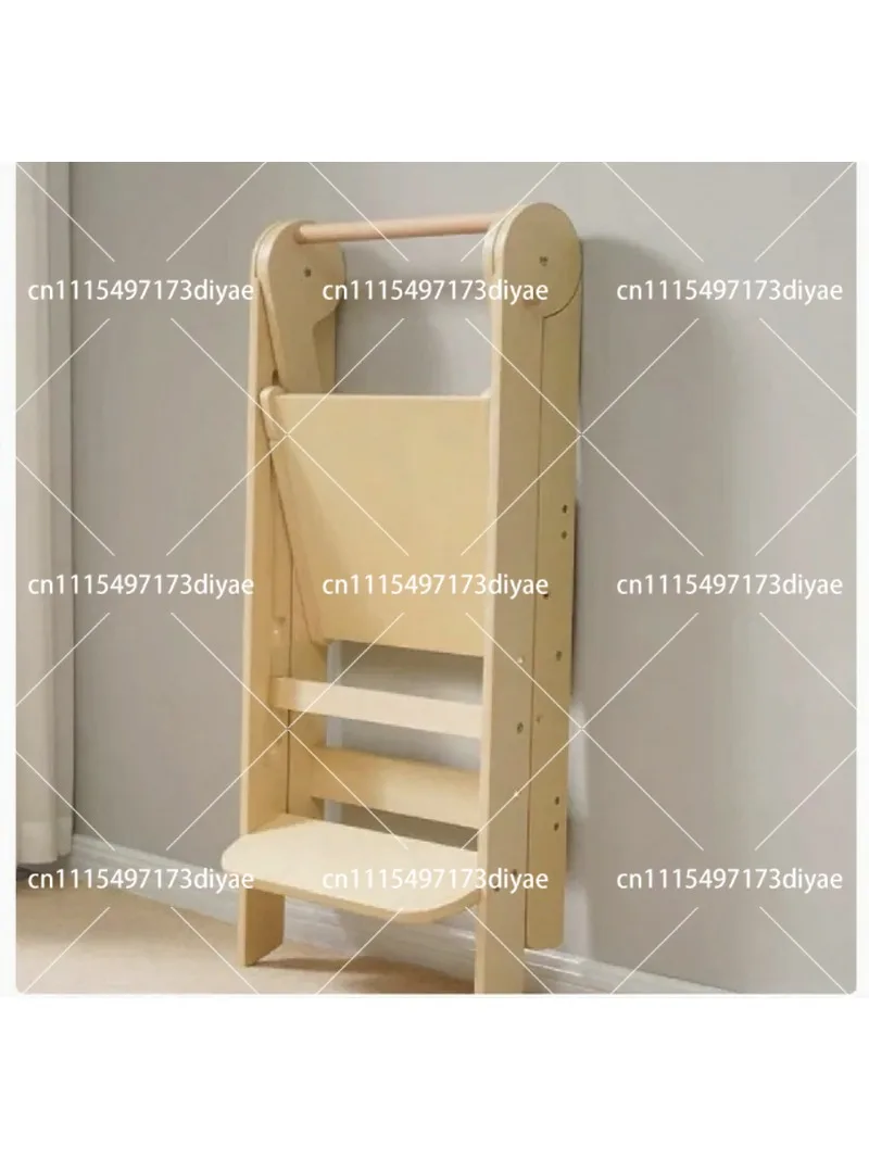 Folding Kids Learning Tower Step Stool with Safety Handrails for Kitchen & Bathroom Helper