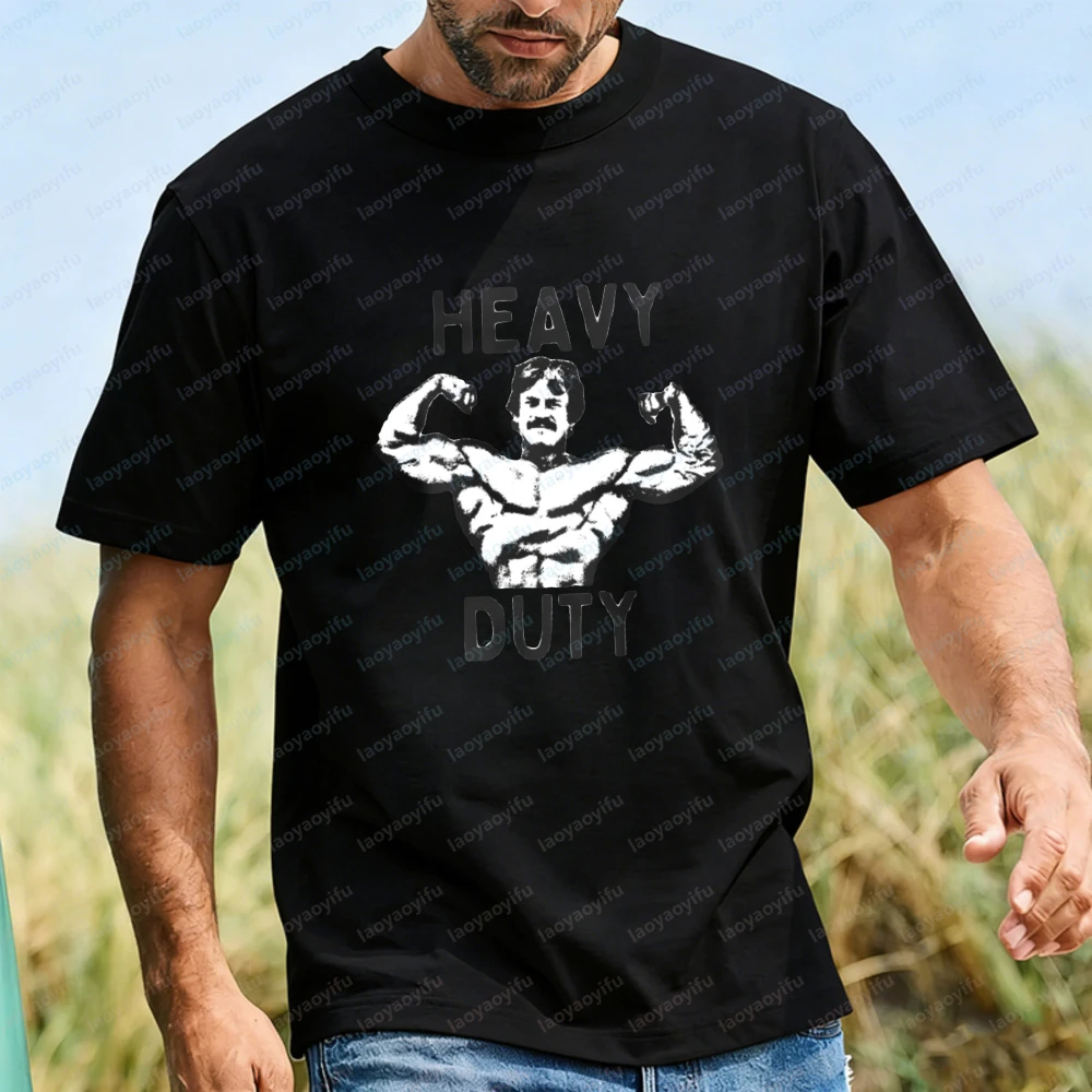 Mike Mentzer Heavy Duty Silhouette Graphic T-Shirt Summer Vintage Gym Cotton Tee Soft Breathable Workout Attire Men's Clothing