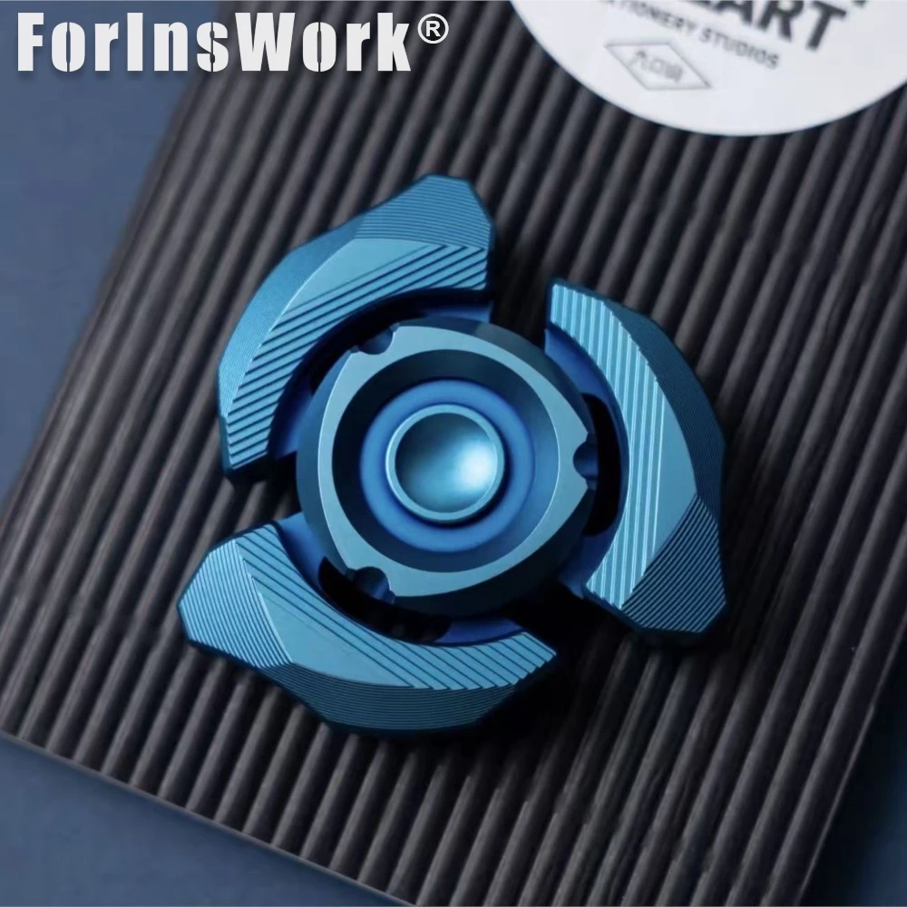 

DJG Титановый синий высокоскоростной трехлопастной гироскоп-спиннер для пальцев, антистрессовая игрушка-фиджет для взрослых и детей, портативный EDC-гаджет