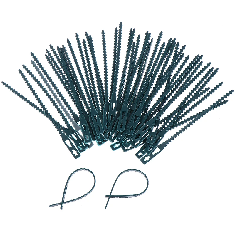 10/50pcs plastikowa roślina opaski kabel wielokrotnego użytku opaski do wspinaczki na drzewa ogrodowe podpora regulowana rośliny do domowego ogrodu