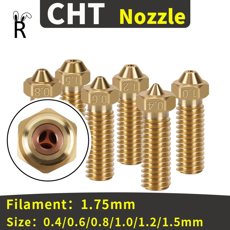 

Clone CHT Nozzles High Flow E3D Volcano Nozzle Three-eyes 3D Printer Parts Filament 1.75mm Ender 3 CR10s 3D Printer Nozzle CHT