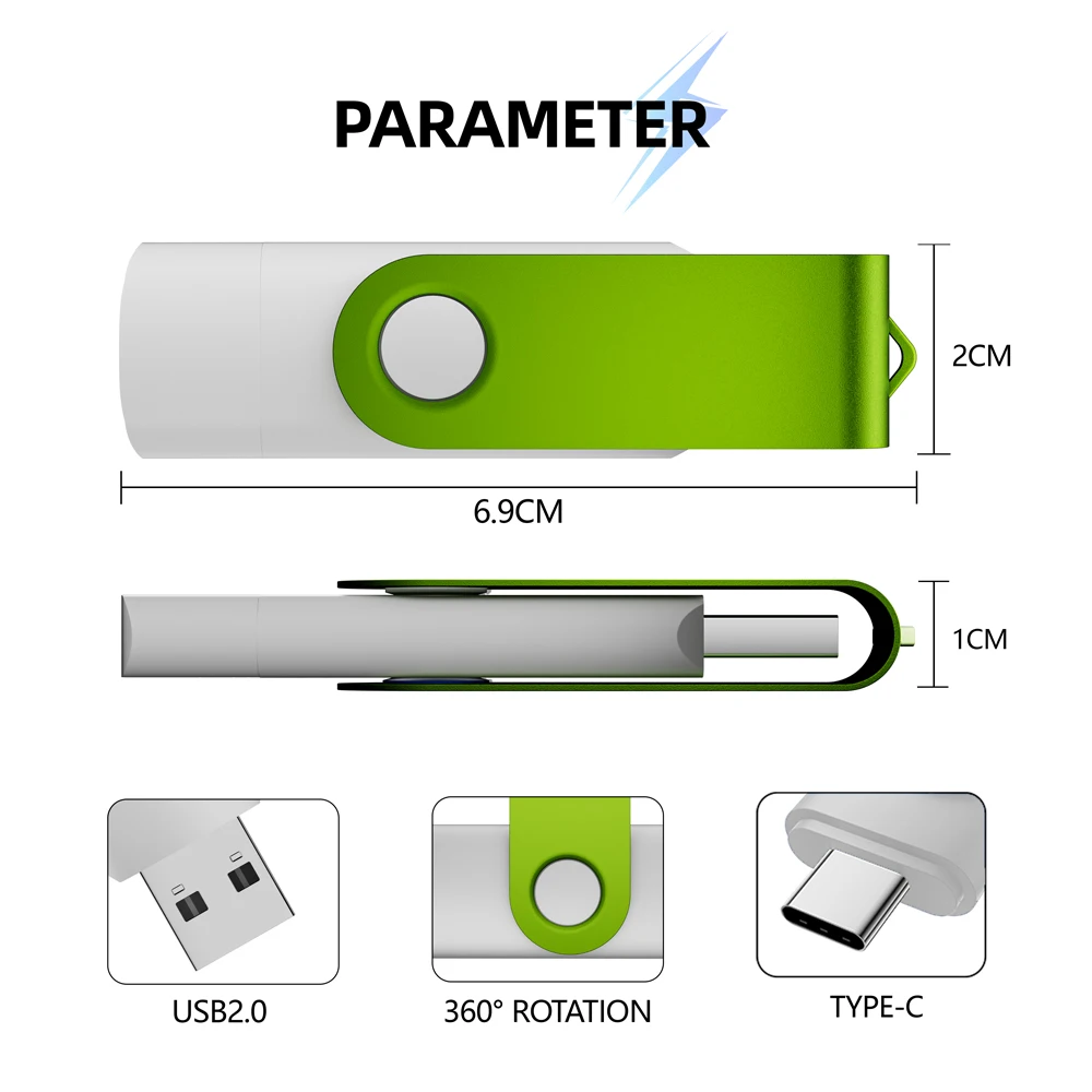Colour  TYPE-C USB 2.0 Flash Drive 8GB 16GB 32GB 64GB USB Stick Pen Drive 1GB 2GB 4GB Pendrive for Smart Phone/PC Custom