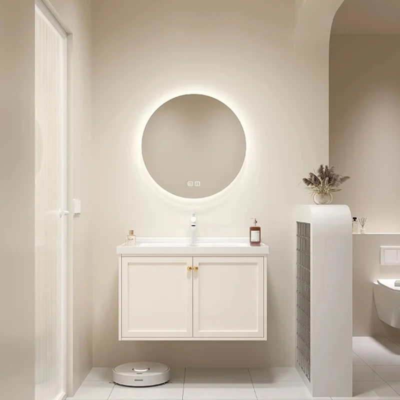 

Originality Light Luxury High-quality Bathroom Cabinet Storage Mirror Narrow Salon Station Corner Vanity Bathroom Furniture