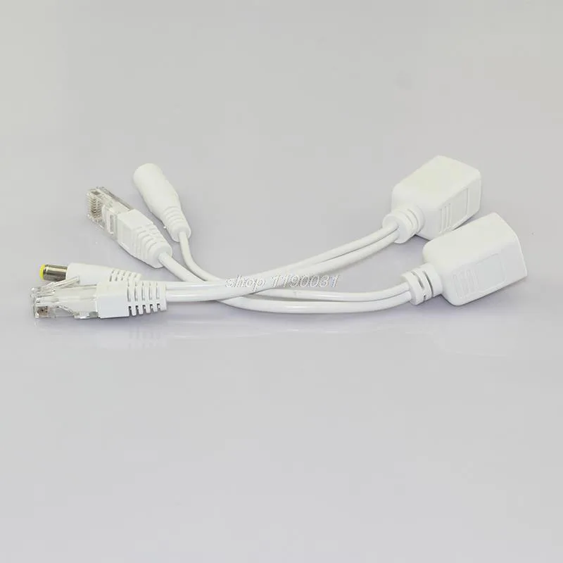 10 زوج 12 فولت Poe كابل محول Rj45 Poe الفاصل حاقن عدة كابل إمداد الطاقة فاصل الموحد Cctv اكسسوارات H10