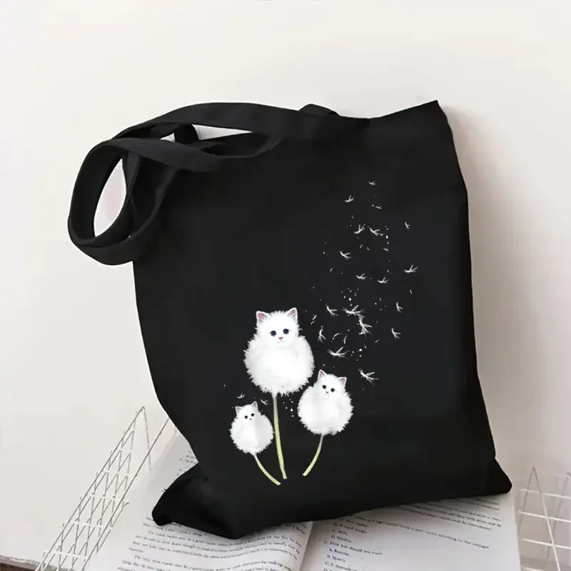 

Floral Pattern Print Canvas Tote Bag Convenient Storage Bag for Going Out Traveling Shopping Casual Bags Flower White Canvas Bag
