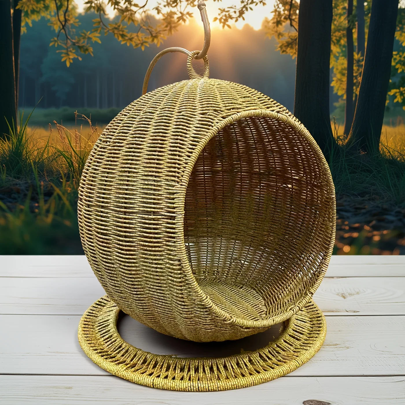 Hand woven hanging cat nest/pet nest/cat bed/pet hammock/breathable and non stuffy/storage basket/home decoration