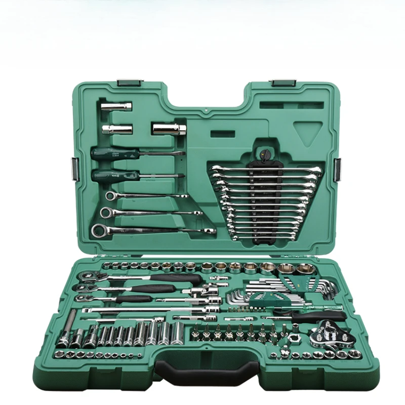 Auto repair tool set Car repair sleeve Ratchet wrench Toolbox