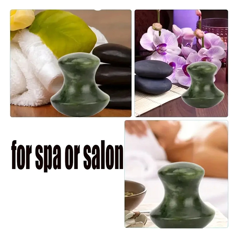 1 pz viso schiena corpo massaggiatore donne rilassante viso rullo cura della bellezza del viso strumento per la pelle giada naturale a forma di fungo gua sha bordo