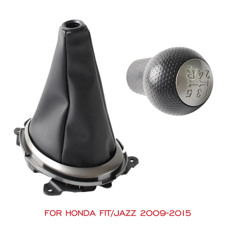 

5 Speed Manual Gear Shift Knob Handball Lever Gaiter Boot Dustproof Cover For Honda FIT/Jazz 2009 - 2015