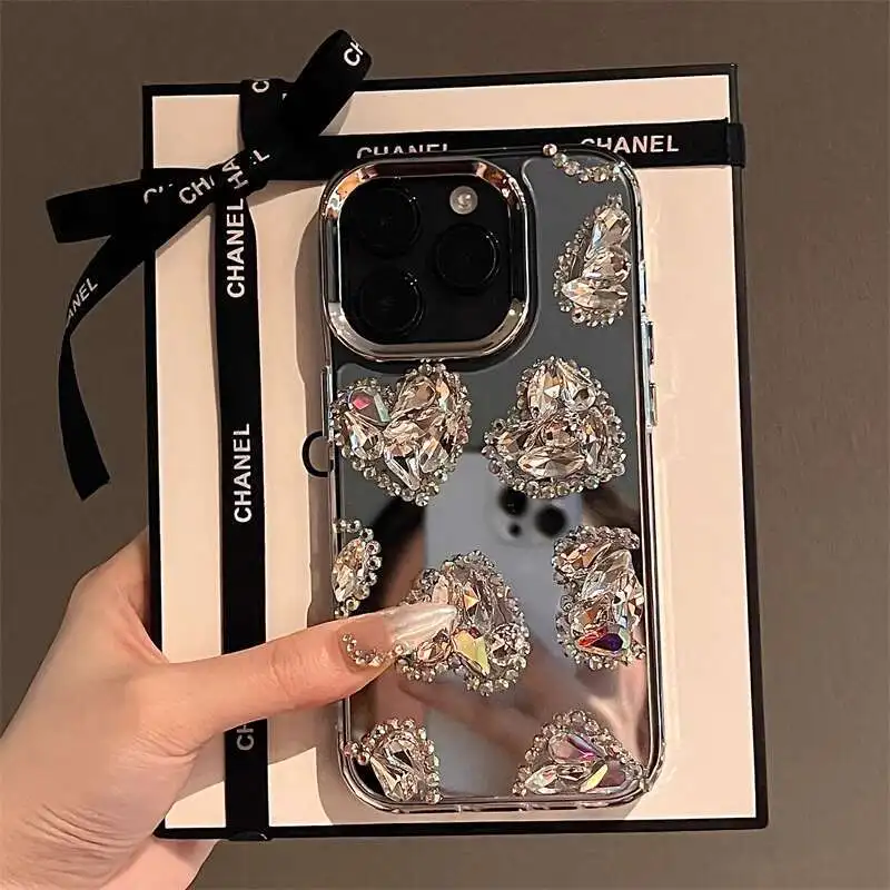 

High Quality Phone Case For iPhone16 15 13 12 11 14 ProMax Luxury Glitter Diamond Mirror Rhinestone Cover For iPhone15 16 ProMax