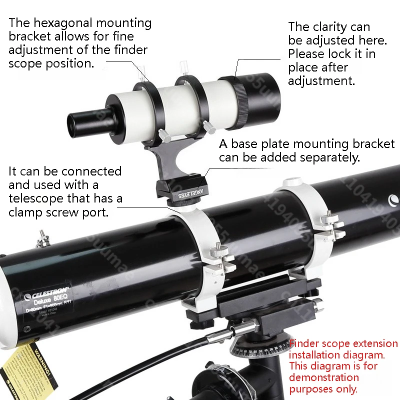 Picture 6: 1PC 7x50 Optical Star Finder Tube with Black/White/Red Mounting Bracket Guide Scope Astronomical Telescope Accessories