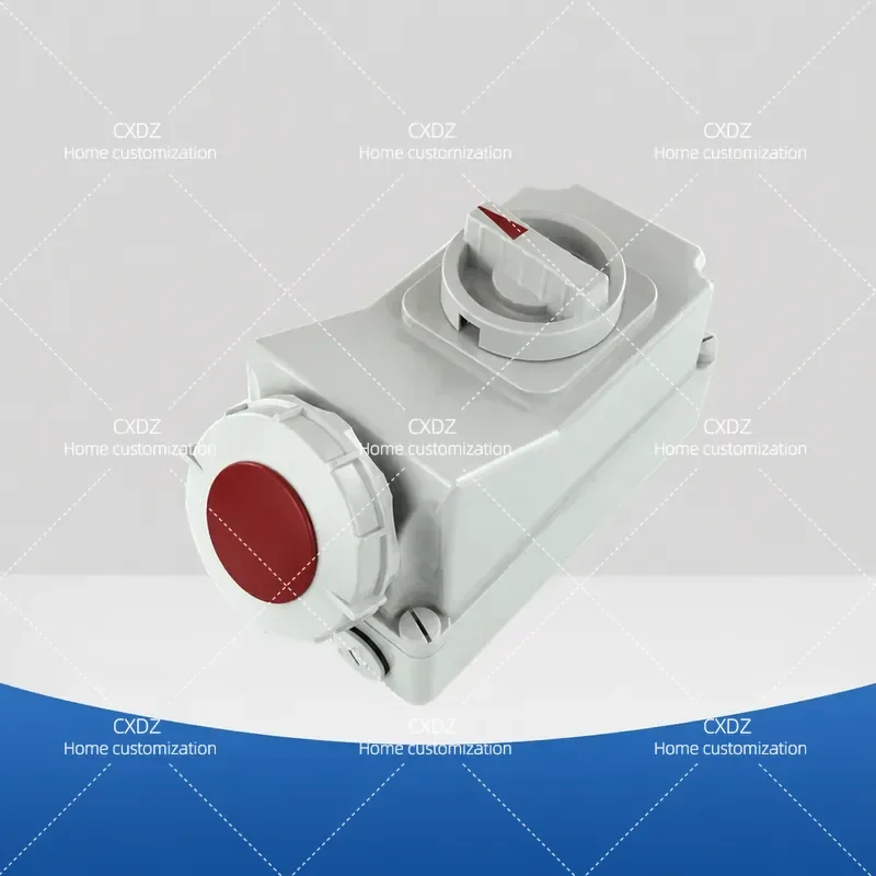 Industrial Waterproof Mechanical Chain Socket with Disconnector 3 Holes 4 Pins 5 Cores 16A 32A 63A