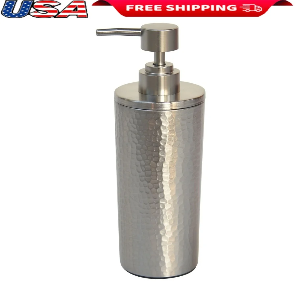 

Насос для лосьона из кованой нержавеющей стали, элегантный прочный дозатор мыла, устойчивый к ржавчине туалетный столик для ванной комнаты, контрастный дизайн, 11 унций