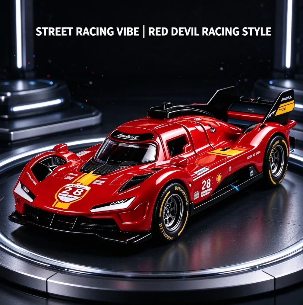 1:36 Metal Diecast Endurance GT Race Car Replica, Racing Vehicle Model for Auto Fan Tabletop Display Collection Christmas Gift