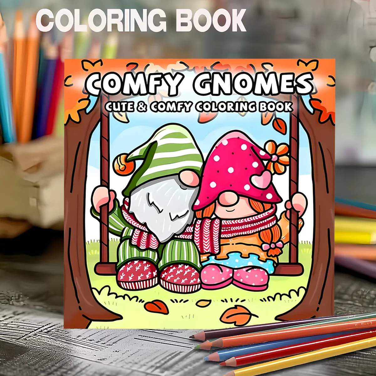 Cozy Gnomes Coloring Book for Toddlers Kids Ages 3-9, Big Bold Line Cute Whimsical Garden Dwarf Floral Country Farm Educational Drawing Activity Book, Thick No Bleed Paper Preschool Nature Art Workbook, Great Gift for Boys Girls & Fairy Tale Lovers