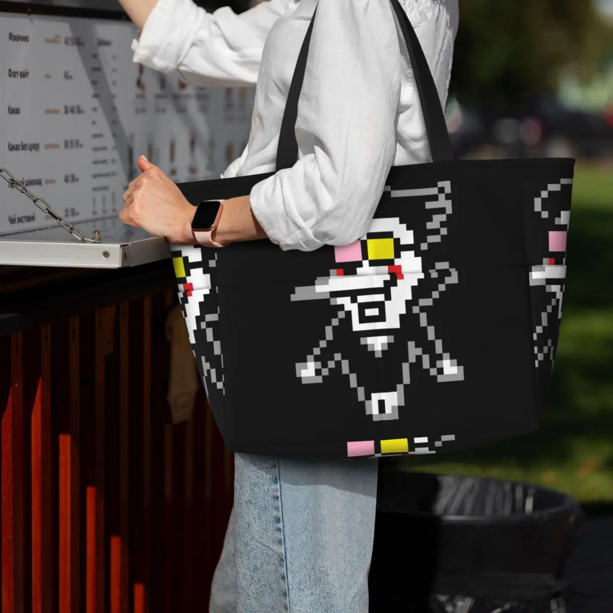 

Deltarune Chapter 2 Spamto Beach Tote Bag Sport Gym Yoga Duffle Large Tote Bag Women Travel Bag Fitness bag