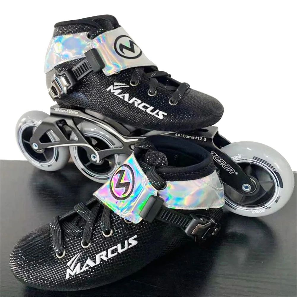 

2021 Original MARCUS Speed Inline Roller Skates 4 PU Wheels Carbon Fiber Boots Professional Competition Racing Skating Shoes