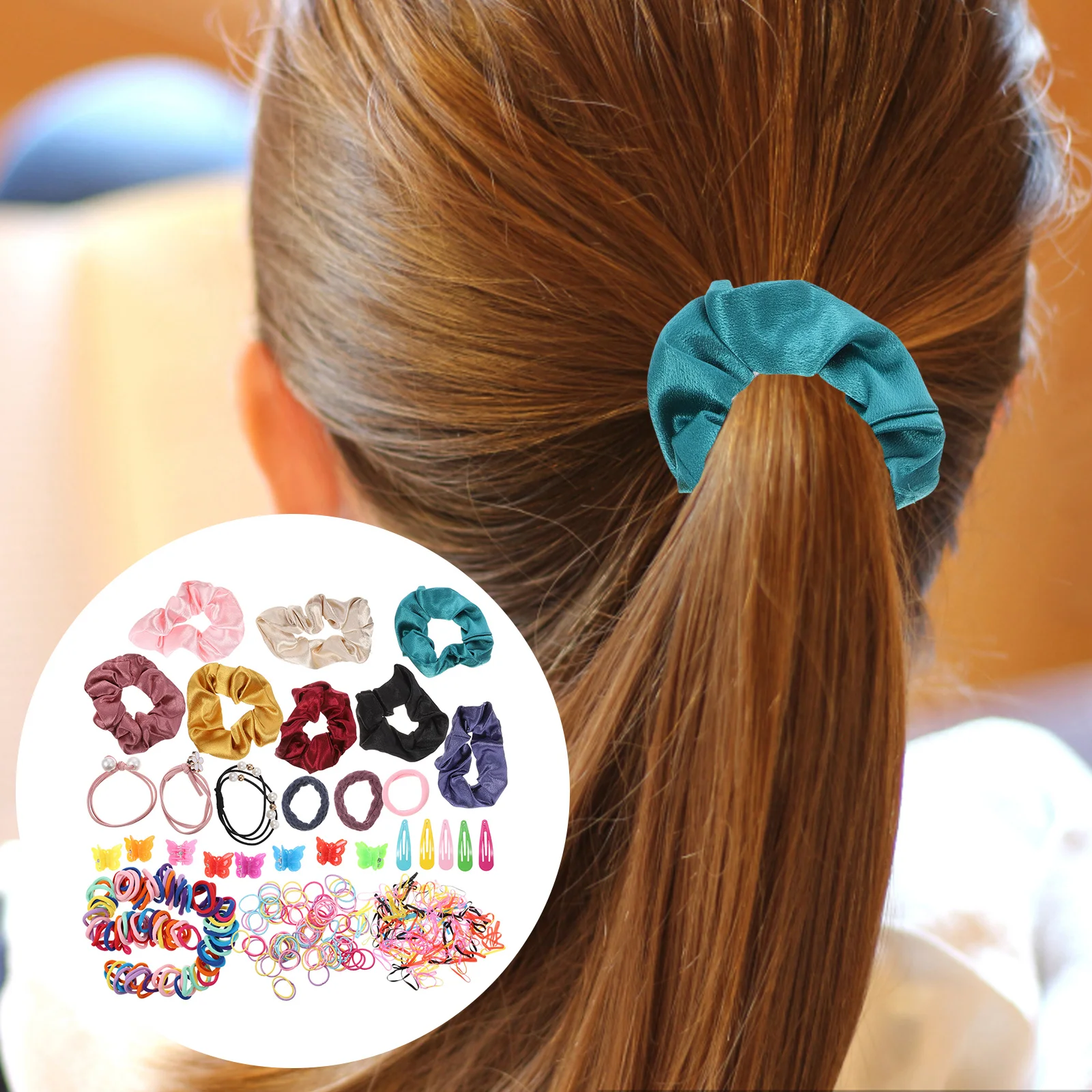 

427 Pcs Hair Accessories Set Rubber Bands for Ties Toddler Pearl Pins Ring Clips Girls Fabric