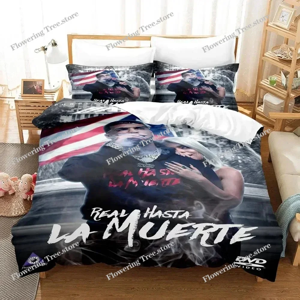 3D Print Real Hasta la Muerte Anuel Bedding Set Duvet Cover Bed Set Quilt Cover Pillowcase Comforter king Queen Size Boys Adult