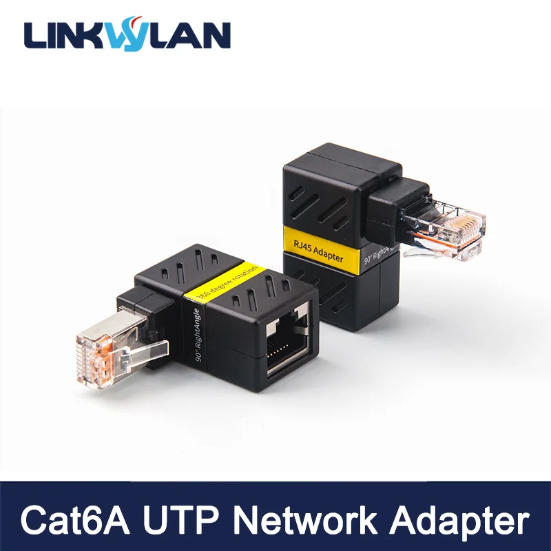 Linkwylan Cat6A RJ45 Coupler Ethernet Cable Extender Connector Network Adapter Male to Female Black  Unshielded