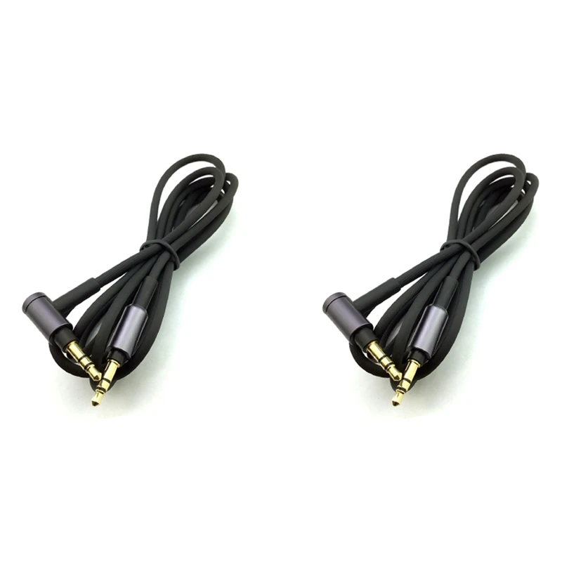 2X For Sony WH-1000 XM2 XM3 XM4 H900N H800 Headphone 3.5Mm Audio Cable, 1.5M/4.9Ft Long (Black Without Microphone)