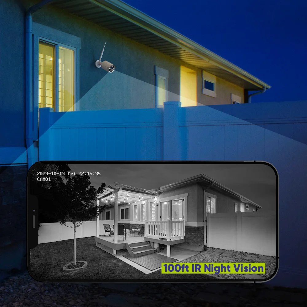 SANNCE-sistema de cámaras de vigilancia Wifi, 5MP, visión nocturna IR inteligente, detección de movimiento por voz bidireccional, cámara protectora de seguridad Wifi