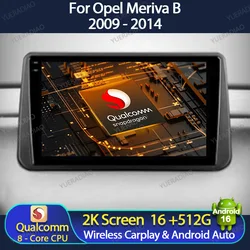Android 16 Wireless Carplay Auto For Opel Meriva B 2009 - 2014 Car Radio Multimedia Video Player NAVI GPS 4G WIFI Head Unit QLED
