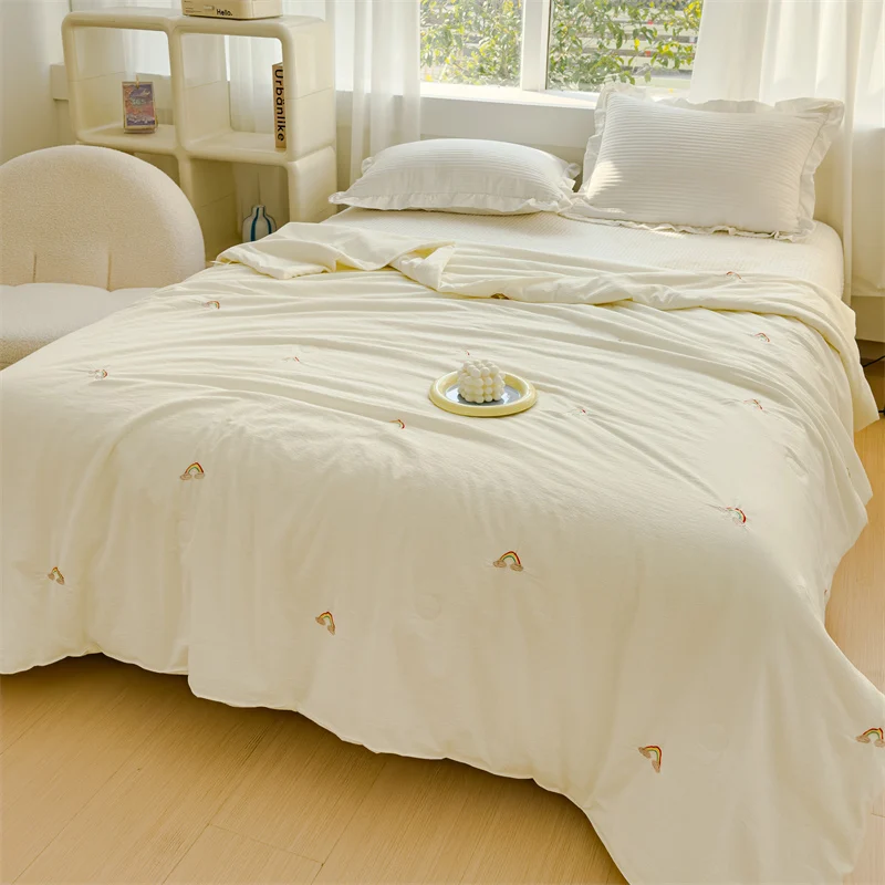 2024 New Double Layer Cooling Summer Quilt 1pc 150/180/200/220cm Full/Queen size Lightweight breathable and washable