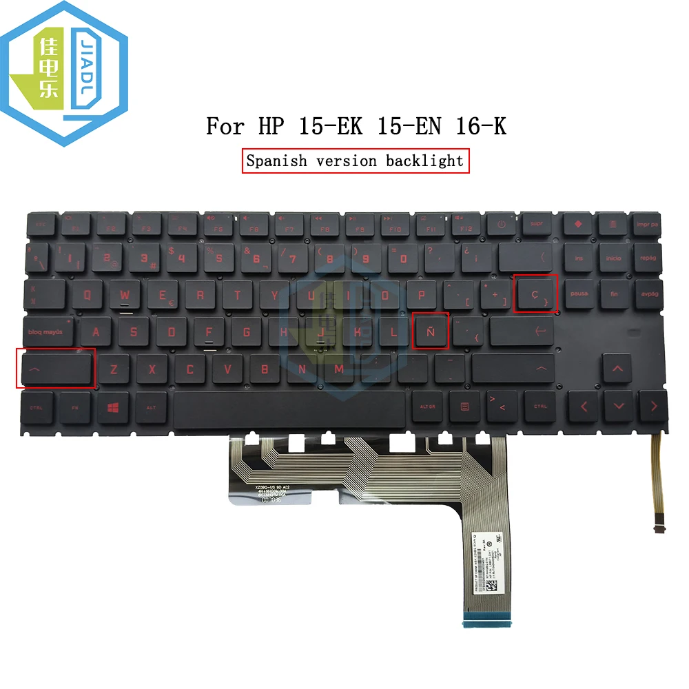 SP Spain Spainish Backlit Keyboard For HP OMEN 15-EK 15-EN 16-B TPN-Q236 15-EK000 15-EN0036NR Notebook red letter Keyboards