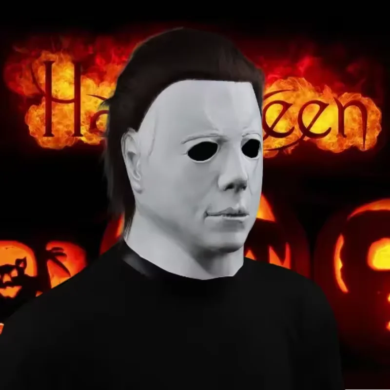 Michael myers máscara cosplay horror sangrento assassino demônio capacete de látex assustador halloween carnaval traje festa adereços para homens adultos