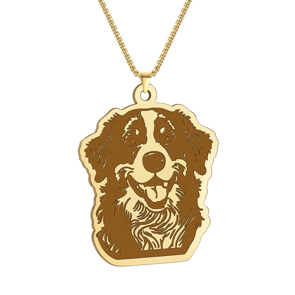 Stainless Steel Bernese Mountain Pendant Necklace For Women Cartoon Jewelry Charm Necklaces Gift