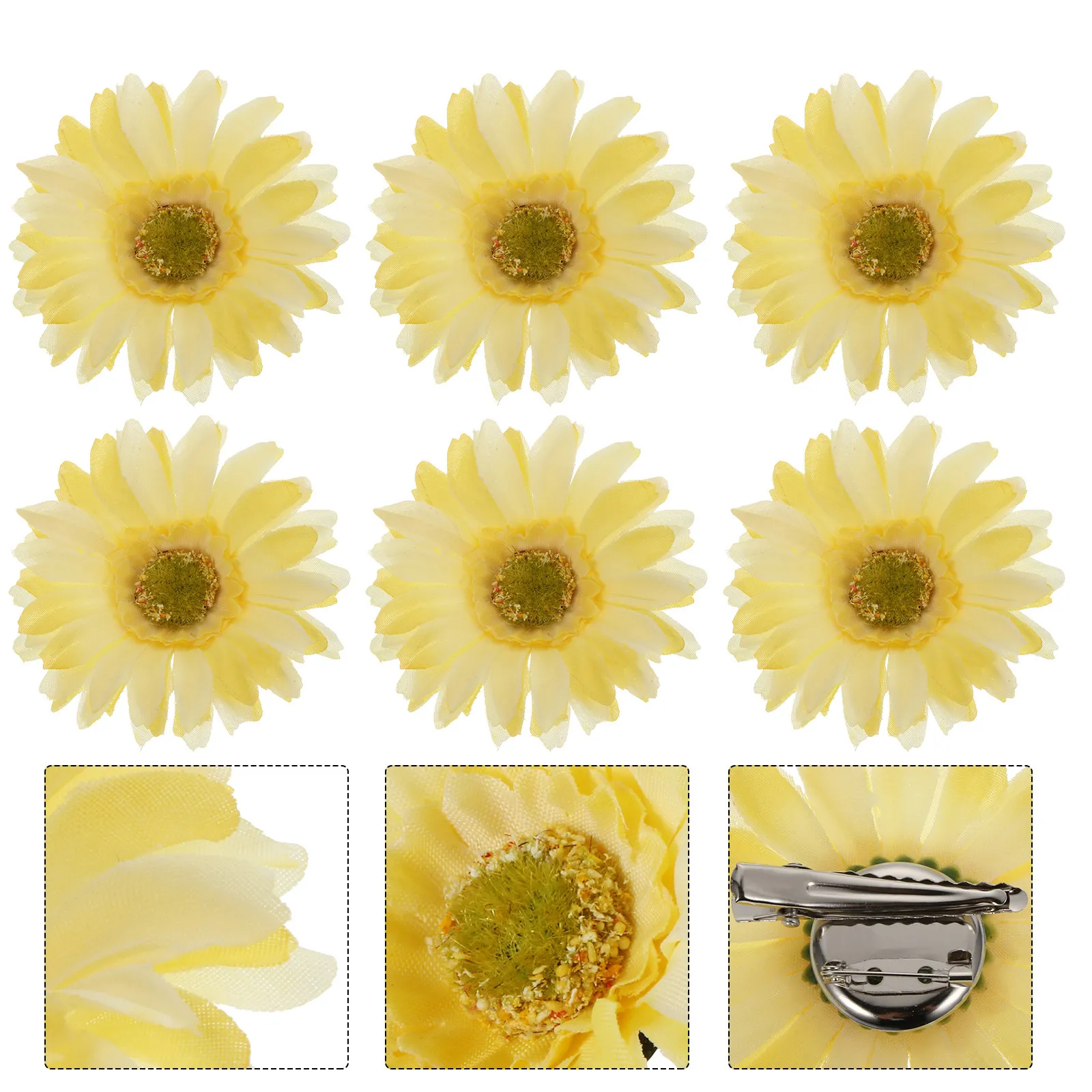 

12pcs Sunflower Clip Floral Design For Party Girls Artificial Flower Hair Clip Artificial Flower Barrettes Hair Accessories