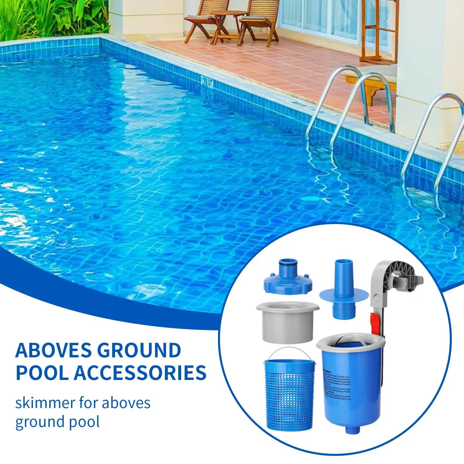 

Ground Pool Skimmer Kit Wall Mount Pool Maintenance Skimmer Cleaner Debris Remover Automatic Cleaning Supplies For Inflatable