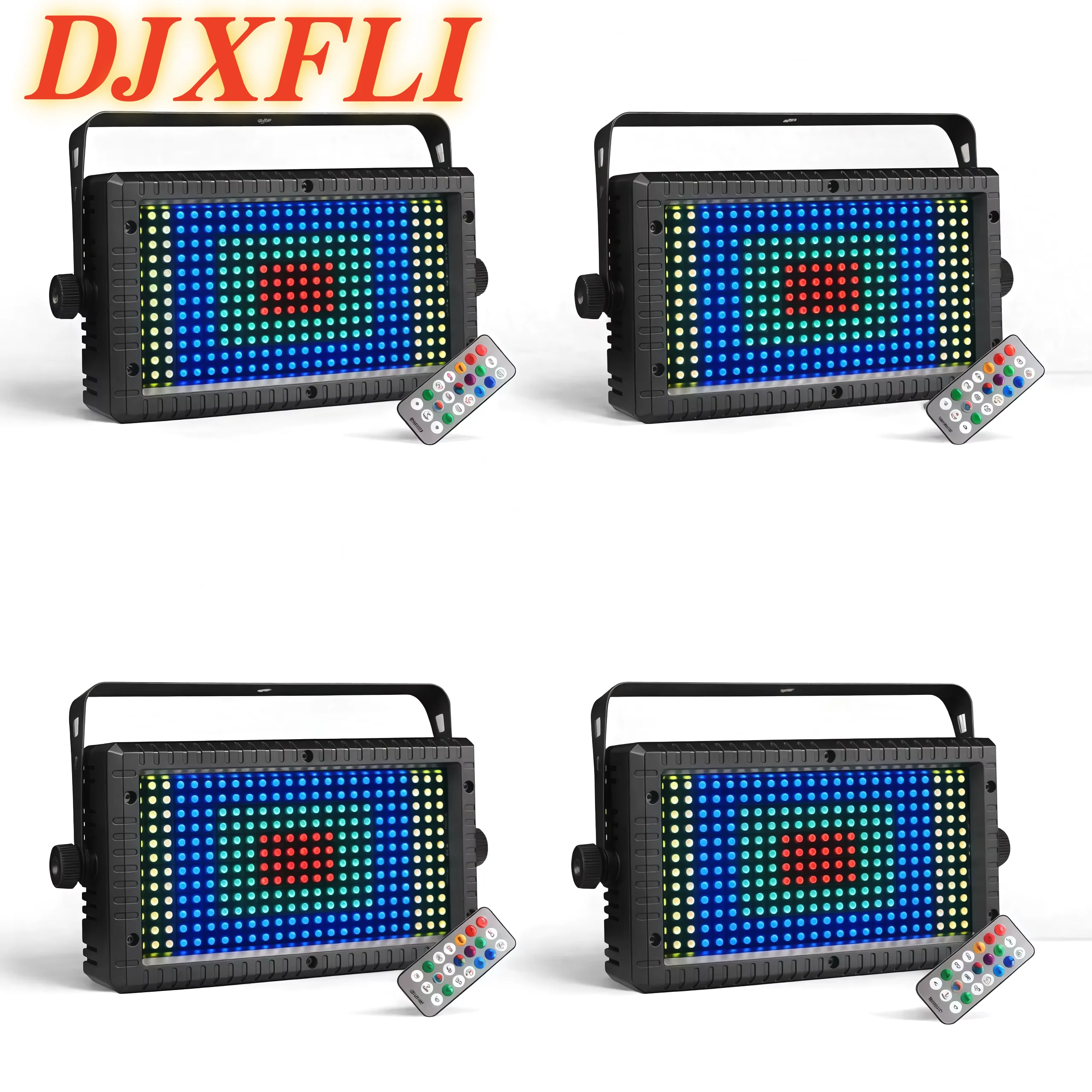 4PCS 60W RGB LED Strobe Light Wireless Controller 288pcs SMD5050 3in1 48 Partition 8 Channels for Stage Reunion Party