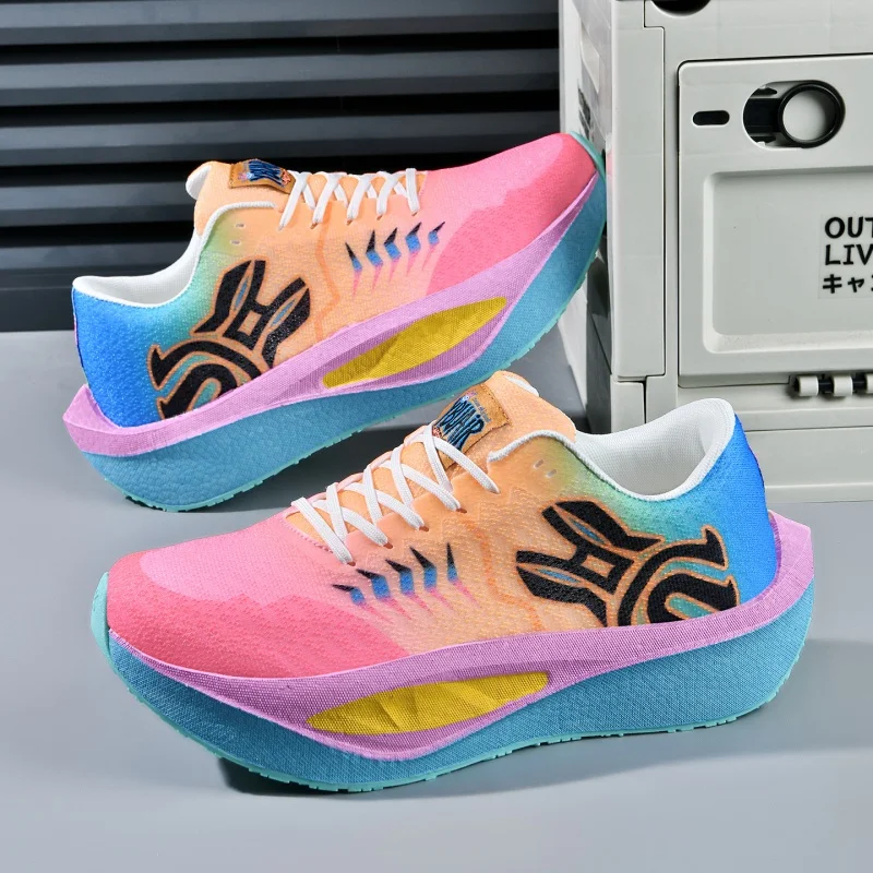 Zapatillas de Carreras con Placa de Carbono en Toda la Palma, Tejido Transpirable de Secado Rápido, Amortiguación de Alto Rebote, Suela Antidesgaste, para Hombre y Mujer, Maratón